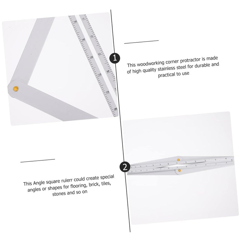 Jojofuny Stainless Steel Woodworking Corner Protractor Ruler for Accurate Angles - Image 5